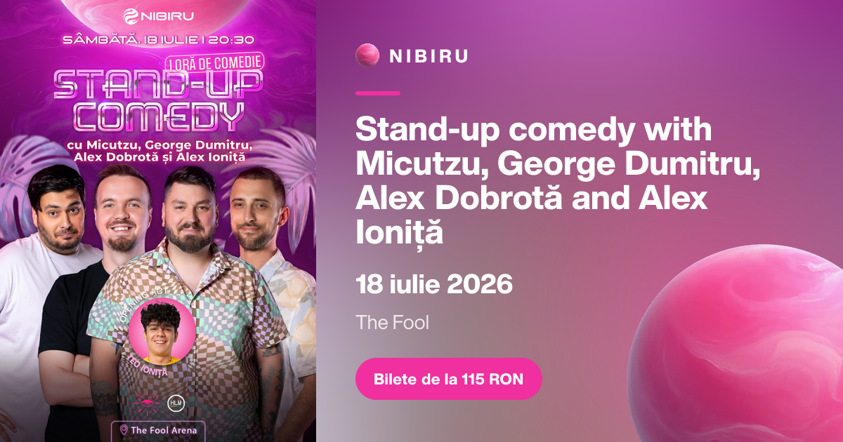 Stand-up comedy with Micutzu, George Dumitru, Alex Dobrotă and