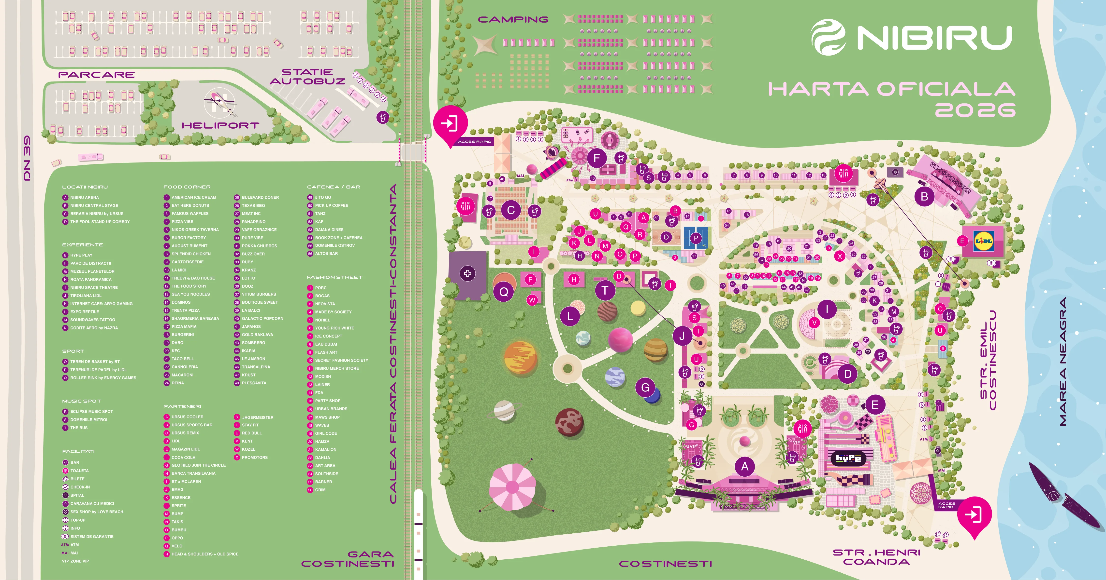 Harta oficială a festivalului NIBIRU 2026